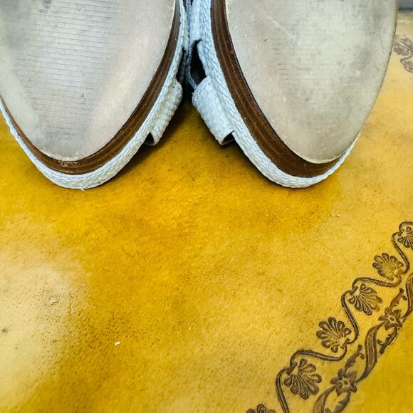 Steve Madden Hitower Leather Platform Bone Tan Wooden Heeled Sandals Size 9.5 - Picture 8 of 11